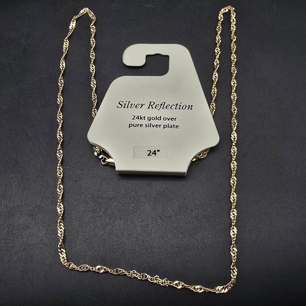 Silver Reflections Gold Plated Chain 24 Inch NWT